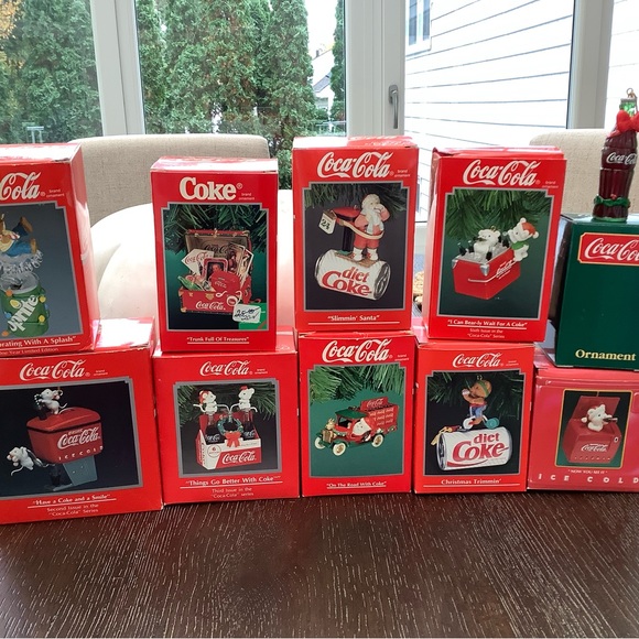 Vintage Enesco Coca-Cola ornaments bundle